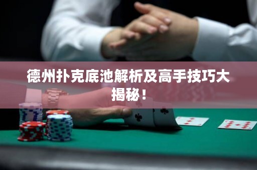 德州撲克底池解析及高手技巧大揭秘！