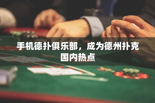 手機德?lián)渚銟凡?，成為德州撲克國?nèi)熱點