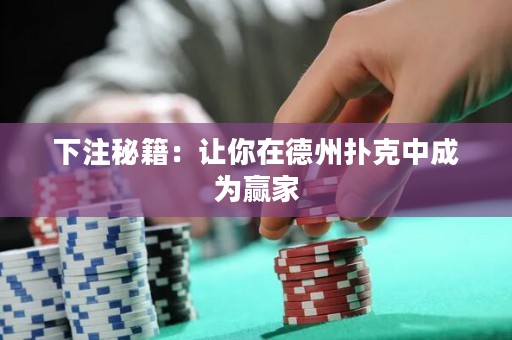 下注秘籍：讓你在德州撲克中成為贏家