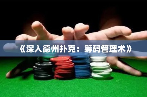 《深入德州撲克：籌碼管理術(shù)》